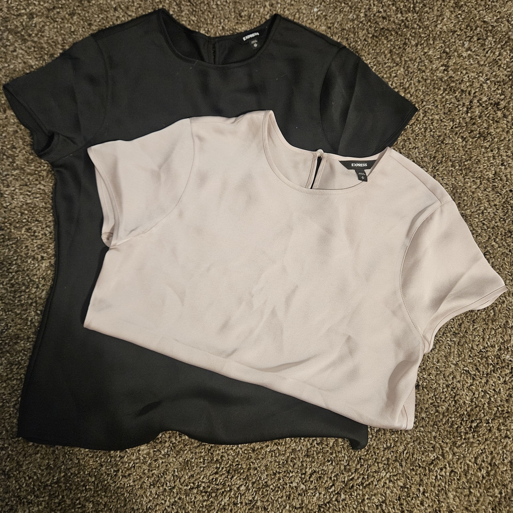 Express Short Sleeve Tops in Black and Blush